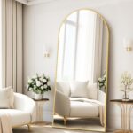 Full Length Mirrors 71"x32" Arched Full Body Mirror Black Arch Mirror Arched Floor Mirror Bathroom Vanity Mirror Frosted Metal Frame Anti-Rust Tempered Glass for Bedroom Entryway Living/Dressing Room